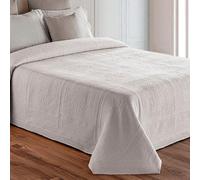 Daunex Copriletto Matrimoniale Estivo, Trapuntino Estivo, Piquet di Cotone da 370 gr/mq, 255 x 260 cm, Made in Italy, Elegante, Fantasia Floreale, Lavorazione Jacquard. Modello: Botticelli, Platino