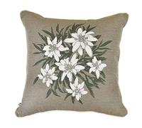 Daunex Cuscino Arredo Stella Alpina in Cotone con Fantasia Floreale con Zip