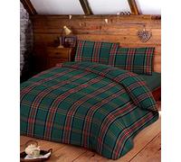 Daunex PARURE Copripiumino con FEDERE Tartan Verde LINTEA (155x200)