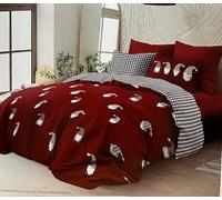 Daunex Parure Copripiumino in Puro Cotone Stampa gnomi Art. Hobbit - Rosso, 1 Piazza e 1/2