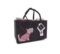 Daunex Plaid in Morbido Coral con Applicazione + Borsa Porta Plaid in Feltro - Antracite, Dimensione 1