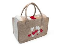 Daunex Plaid in Morbido Coral con Retro Sherpa + Borsa in Feltro Art. Lovely - Ecrù, Dimensione 1