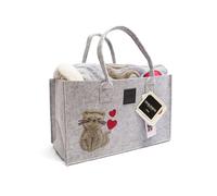 Daunex Plaid Morbidotto Friend con applicazione PIXEL cm. 130 x 160 con Borsa in Feltro Colore Grigio