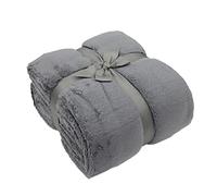 Daunex Plaid Morbidotto Matrimoniale in Pile 250x200 colore antracite