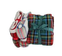 Daunex Plaid morbidotto Tartan (Rosso, 240 X 200 CM)