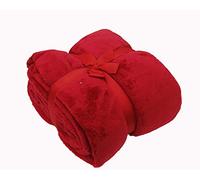 Daunex - Prime Plaid Coperta in Microfibra per Letto a Una Piazza. Disponibile in 16 Colori - 1643229 - Colore Rosso