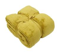 Daunex - Prime Plaid Coperta in Microfibra per Letto a Una Piazza. Disponibile in 16 Colori - 1643229 - Colore Senape