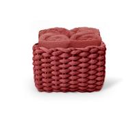 Daunex - Set 4 Lavette 30x30 - Mini Asciugamano Ospite in Spugna di Cotone - Confezionato in splendida Confezione in Tessuto Intrecciato - Bordeaux