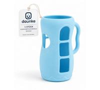 daunke Custodia in silicone per biberon Philips Avent da 8 once, custodia protettiva blu chiaro con manici antiscivolo, finestre e fondo rinforzato, 1 pezzo, bottiglia non inclusa