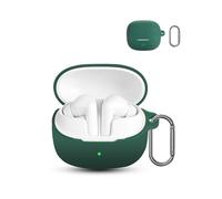 daunke - Custodia protettiva per cuffie wireless Baseus Bass EP10 Pro, in morbido silicone, delicata sulla pelle, con moschettone, protezione completa, verde