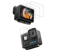 daunke Set di 3 protezioni per schermo per fotocamera GoPro LIT HERO, in vetro temperato, 3 pellicole protettive per display + 3 pellicole protettive per obiettivo, antigraffio, anti-impronte, senza