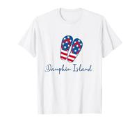 Dauphin Island Beach - Infradito con bandiera americana patriottica degli Stati Uniti Maglietta