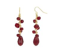 Dauplaise Orecchini Shaky con perline rosse e dorate, gioielli alla moda, accessori di tendenza, color oro, metallo base, senza pietre preziose