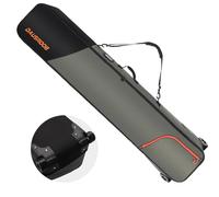 DAUSROOB Borsa da sci Borsa da Snowboard con Ruote, Sacca da Sci Imbottita 1680D Impermeabile Sacca Portasci per Viaggi Aerei, Borsa da Viaggio per Snowboard, Occhiali, Guanti, Sci e Accessori (164CM)