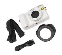 DAUZ Fotocamera Digitale Intelligente, Messa a Fuoco Automatica Anti-vibrazione, Schermo Ribaltabile da 3 Pollici, Zoom 16x, Fotocamera Digitale 4K da 48 MP, per Viaggi (WHITE)