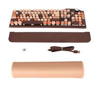 DAUZ Tastiera da Gioco Meccanica, Tastiera per Macchina da Scrivere Colorata 3 modalità LED Retroilluminato Sostituibile a Caldo 107 Tasti con Manopola di Controllo del Volume per