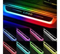 Davanzali delle porte con luce a induzione a LED, LOGO/testo personalizzato 7 colori Luci interne per auto, senza cablaggio Luce di benvenuto Regali per portiera dell'auto per tutti i modelli di auto