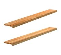 davanzali per finestre, 2 pezzi, marrone chiaro, 160 x 20 x 2 cm, in legno | Superficie non trattata, adatta per dipingere o verniciare, facile da pulire, ideale per decorazioni e libri