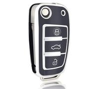 DAVBIR Guscio per Chiave Custodia Protettiva per Chiave Pieghevole per Auto TPU per Audi A1 A3 8P A4 A5 A6 C7 A7 S3 S7 S8 R8 Q2 Q3 Q5 Q7 Q8 SQ5 C5 C6 TT RS3 RS6 Accessori Custodie per Chiavi Auto(09)