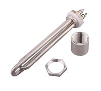 DAVBIR Riscaldatore 12V DN25 Tubolare Elettrico 600w 400w 300w 200w 100w Elemento Riscaldante Ad Immersione Solare Acqua Resistenza Camper perfection (Color : LocknutXAccessories, Size : 200W)