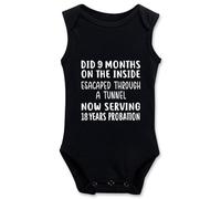 Davcielaora Did 9 Months Escaped Through A Tunnel Serve 18 Years Funny Baby Clothes Pagliaccetto, I-nero, 3 mesi