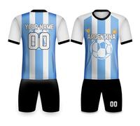 Davcielaora Kit da calcio personalizzato Argentina per adulti da uomo maglietta personalizzata Aggiungi nome squadra numero logo tuta da allenamento XS-5XL, Bianco blu, M