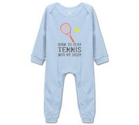 Davcielaora Tutina per neonato con scritta "Born to Play Tennis with My Daddy", H-blu, 3 mesi