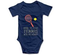 Davcielaora Tutina per neonato con scritta "Born to Play Tennis with My Mommy", T-Navy, 18 mesi