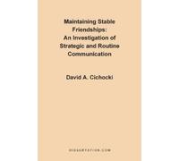 David A Cichocki Maintaining Stable Friendships (Tascabile)