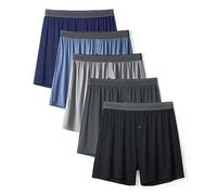 DAVID ARCHY 5 Boxer Uomo in bambù, Mutande a Pantaloncino, Comodi, Leggeri e Traspiranti