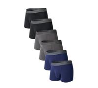 DAVID ARCHY Biancheria intima da uomo traspirante in rayon di bambù super morbido, boxer da uomo, confezione da 3 o 6, Nero* 2+blu navy* 2+grigio scuro* 2-no mosca-8,9 cm, XL