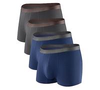 DAVID ARCHY Boxer da uomo in rayon di bambù, con tasca sagomata | Traspirante, traspirante, traspirante, ultra morbido, elasticizzato, vestibilità aderente, design a gamba corta per un look