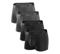 DAVID ARCHY Boxer da uomo Morbidi Boxer Vintage da Uomo Set da Uomo, Nero X 2 + grigio scuro X 2 (tronchi), L