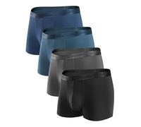 DAVID ARCHY Boxer da uomo, morbidi e comodi, in morbido micro modal confezione multipla con custodia, confezione da 3/4, nero+grigio+blu scuro+blu grigiastro, M