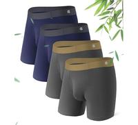 DAVID ARCHY Boxer da uomo, ultra morbidi e confortevoli, confezione multipla, boxer da uomo, 2 x blu scuro + grigio scuro x 5-16,5 cm, M
