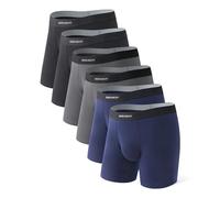 DAVID ARCHY Boxer da uomo, ultra morbidi e confortevoli, confezione multipla, in cotone traspirante, comodi e morbidi (confezione da 3 o 6 pezzi), Nero * 2+grigio scuro* 2+blu navy * 2, L