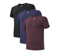 DAVID ARCHY Maglietta Intima da Uomo con Scollo a V in Fibra di bambù, Confezione da 3 Pezzi in Morbido Jersey Traspirante Nero