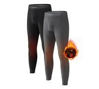 DAVID ARCHY Mutande Termiche Uomo Lungo Termico Parte Inferiore Mutande Termiche Intimo Caldo Poliestere Elastico Confezione da 2