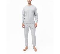 DAVID ARCHY Pigiama da Uomo in Cotone Pigiama da Notte Camicia a Maniche Lunghe e Pantaloni Lounge con Tasche con Bottoni, Morbido e Confortevole