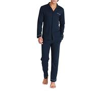 DAVID ARCHY Pigiama da Uomo in Cotone Pigiama da Notte Camicia a Maniche Lunghe e Pantaloni Lounge con Tasche con Bottoni, Morbido e Confortevole