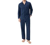 DAVID ARCHY Pigiama da uomo in tessuto scozzese classico in cotone Pjs Lounge Set Button-Up bavero collare indumenti da notte leggero traspirante, Controllo su piccola scala a due toni, L