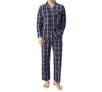 DAVID ARCHY Pigiama da uomo, set a quadretti, classico, in cotone, con bottoni, colletto a risvolto, da notte, leggero e traspirante, Tartan multicolore, L