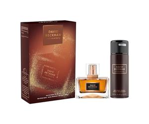 David Beckham, Cofanetto Regalo per Lui Intimately, con Eau de Toilette & Deodorante Spray per il corpo, Fragranza Sensuale per Uomo Ambrata-Aromatica, 75ml & 150ml