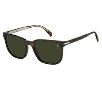 David Beckham DB 1076/S 45Z-O7 Sunglasses - Havana Silver Frame, Green Lenses