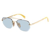 David Beckham DB 1078/S IDA-QZ A 53 Sunglasses - Gold Frame, Blue Lenses