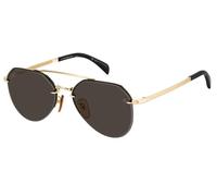 David Beckham DB 1090/G/S RHL-IR 59 Sunglasses - Gold Black Frame, Grey Lenses
