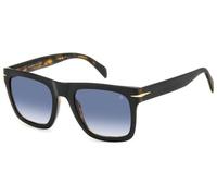 DAVID BECKHAM Uomo DB 7000/S FLAT WR7/08 Occhiali da sole Acetato Nero / Havana Blu Squadrata Sfumato