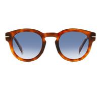 David Beckham Db 7041/s Flat Occhiali Da Sole Uomo Avana Rotondo Blu 49mm