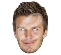 David Beckham Maschera Celebrità, Maschera di cartone, Cartone lucido di qualità con Fori per occhi, Elastico - Misura ca. 30x21 cm