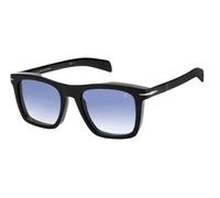 David Beckham Men's Sunglasses DB 7000/S BSC-08 53 - Black & Silver Acetate Frame, Blue Lenses
